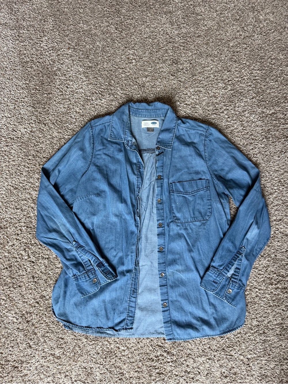 Old Navy Classic Light Blue Denim Button-Down Shirt